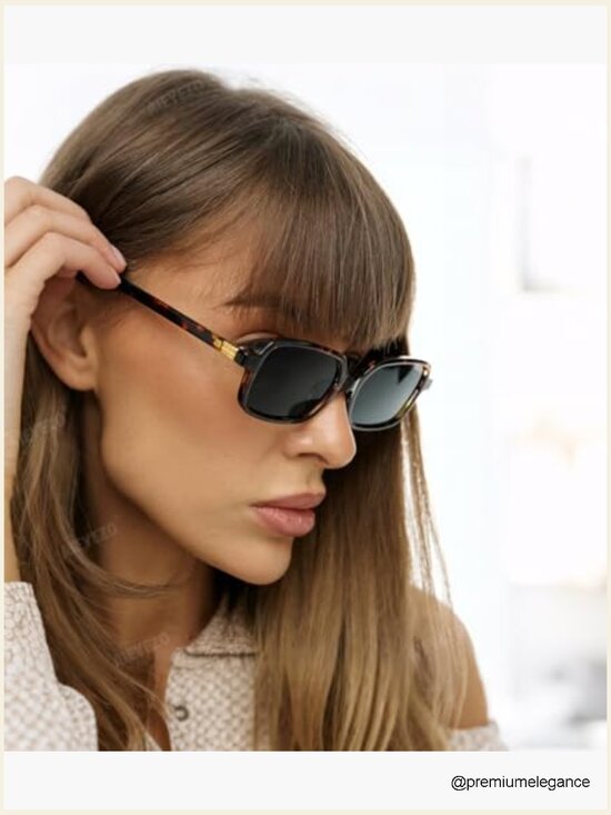 Retro Rectangular Sunglasses Fashion Square Small Frame Shades UV400 Protection main image 4